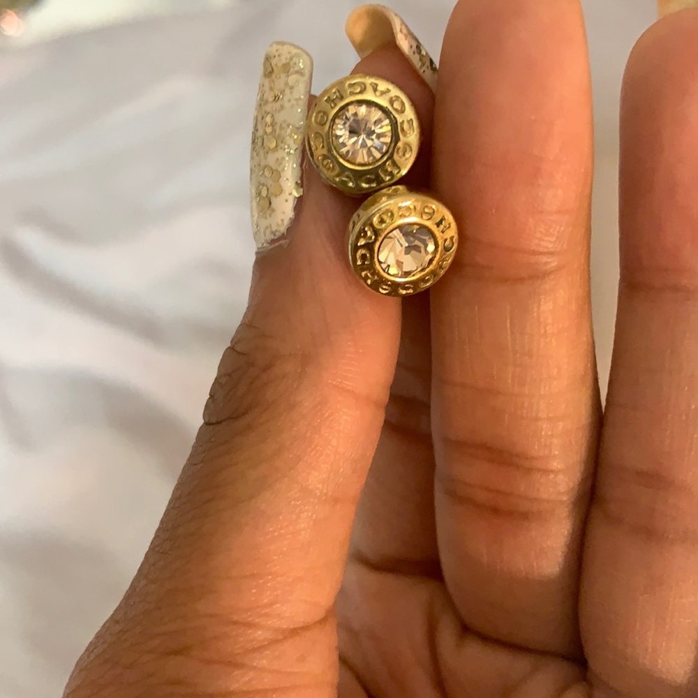Gold COACH earrings